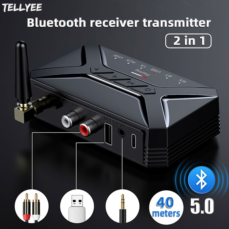 5.0 Audio-ontvanger Adapter 3,5 mm AUX-aansluiting HD Geluid RCA Extra USB-schijf Draadloze stereozender met antenne Bluetooth