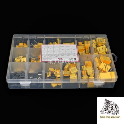 150 unids/lote 15 tamaños 275V 102-105 1nF-1uF X2 Amp condensador conjunto