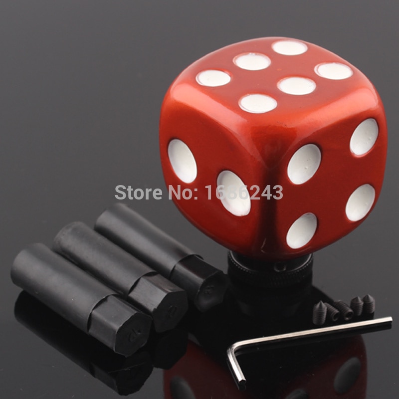 Universal 1/2" Car Lucky DICE GEAR Shifter Shift Lever Knob set