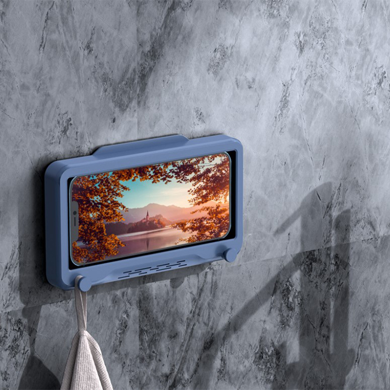 Telefoonhouder Badkamer Waterdicht Thuis Muur Telefoonhoesje Stand Box Zelfklevend Touchscreen Telefoon Shell Douche Afdichting Opslag: YELLOW