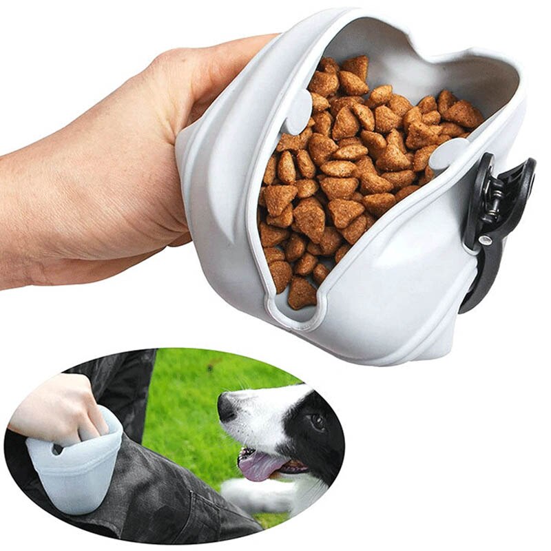 Cangurera de silicona multiusos para perros y gatos, bolsa de almacenamiento de alimentación, suministros de entrenamiento, entrenador, 1 Uds.