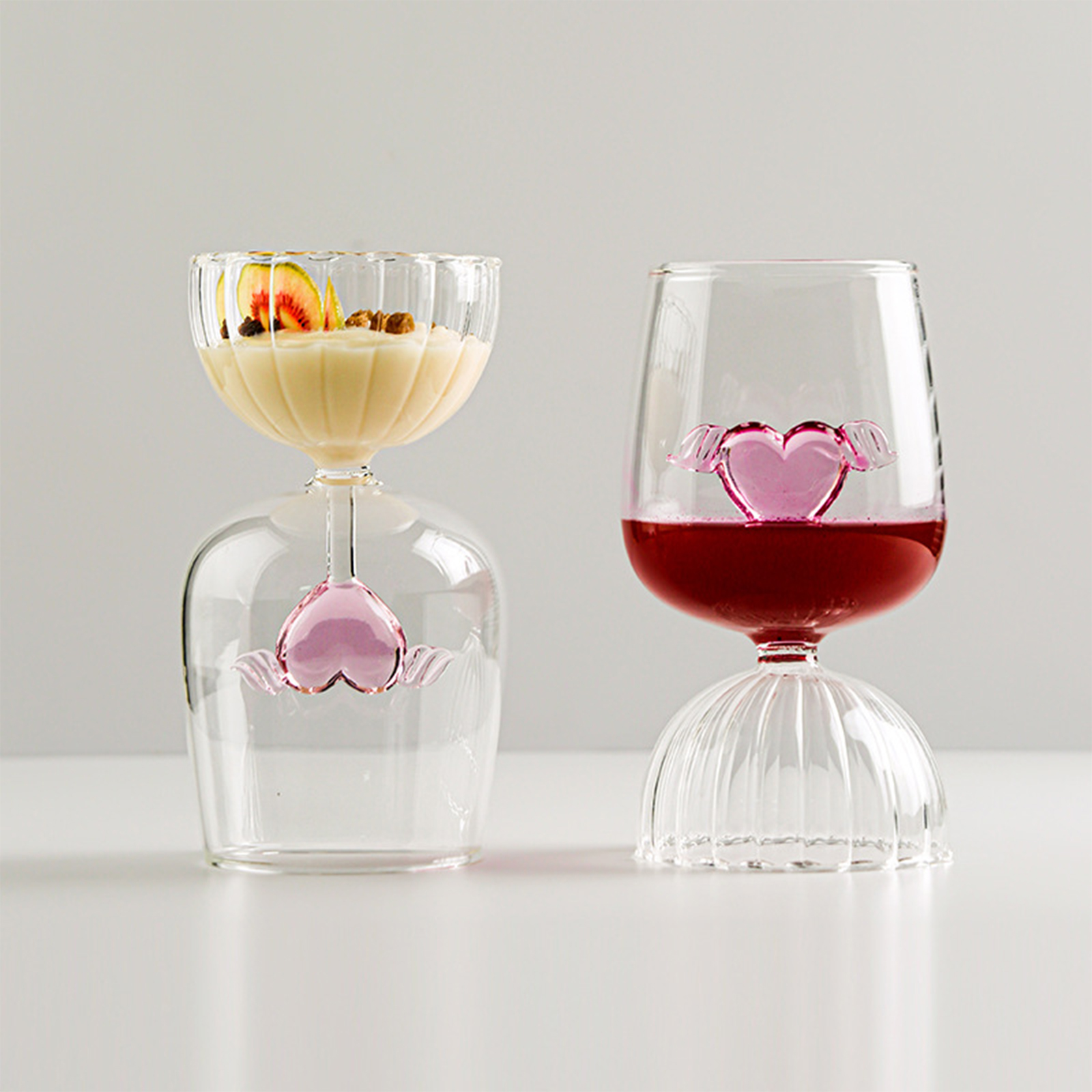 Verre à Cocktail en Forme de Cœur, Coupe à Vin Rouge, Verres à Champagne, Ustensiles de Cuisine, Eau, d'Anniversaire, ixde Mariage, 350/500ml