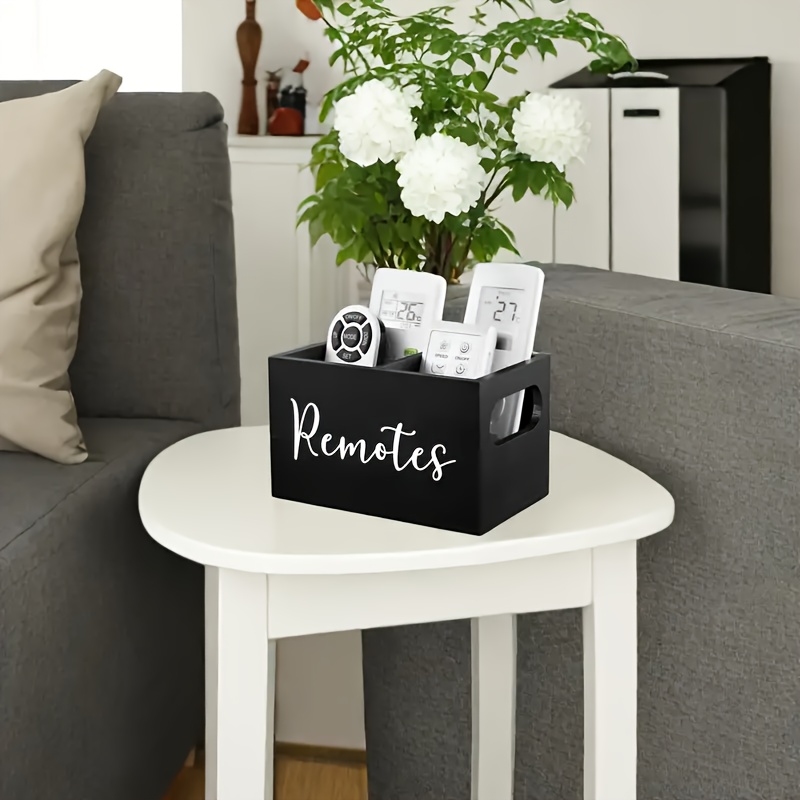 Caja de madera para almacenamiento de Control remoto, caja de almacenamiento de partición de madera, cesta de clasificación de escritorio para sala de estar, caja decorativa de almacenamiento