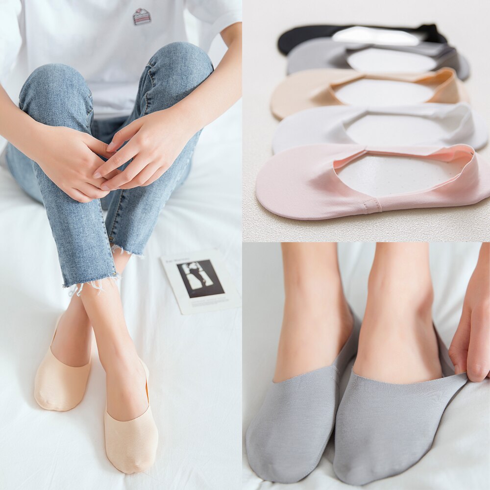 1 paire de chaussettes d'été en coton à fleurs et dentelle pour femmes, confortables, antidérapantes, invisibles, à la cheville, élastiques, courtes