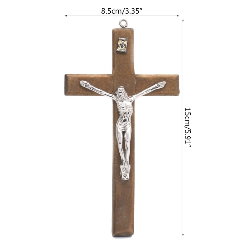 Houten Jesus Cross Hanger Christus Lijden Standbeeld Kruis Religieuze Gebed Jezus