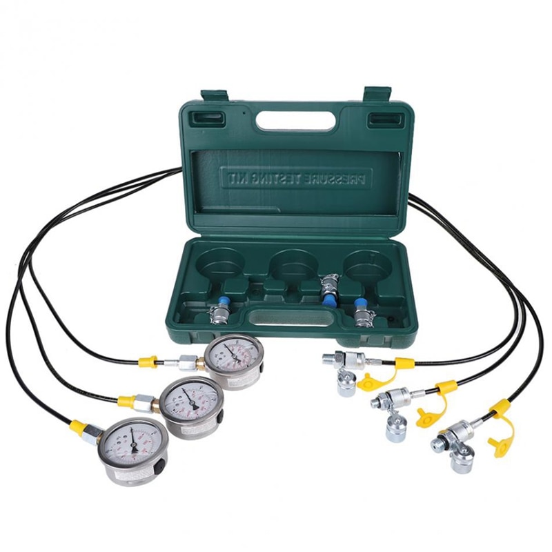 Hydraulisk trykmåler gravemaskine hydraulisk tryk test kit med test slangekobling og måleredskaber