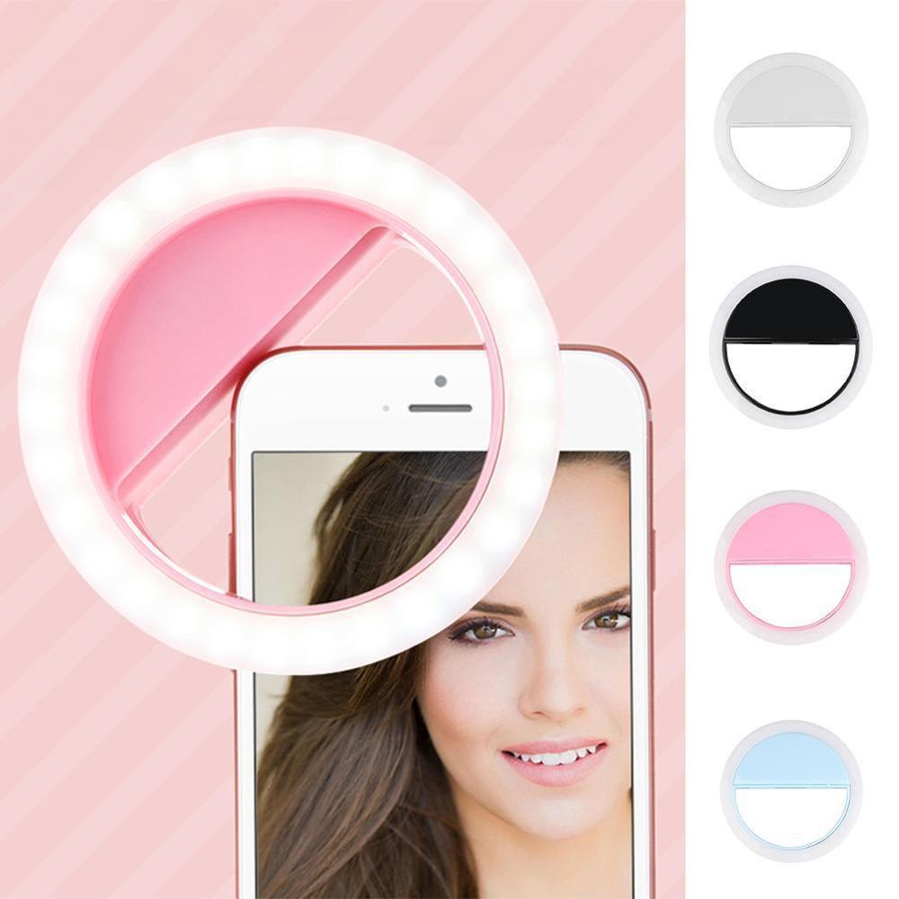 Selfie Rechargeable lampe de poche LED Up téléphone lumineux Selfie anneau lumière Clip photographie amélioration pour iPhone 8X7 Samsung
