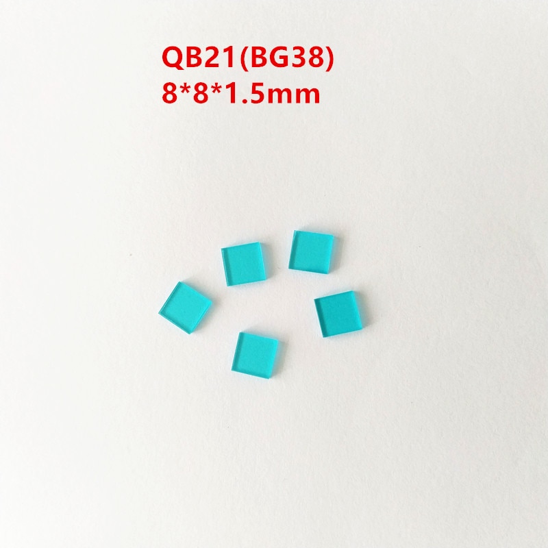 20 Pcs 8*8*1.5 Mm Ir Filter Blauw Glas QB21 BG38 Zichtbaar Licht Pass Voor Kleur correctie