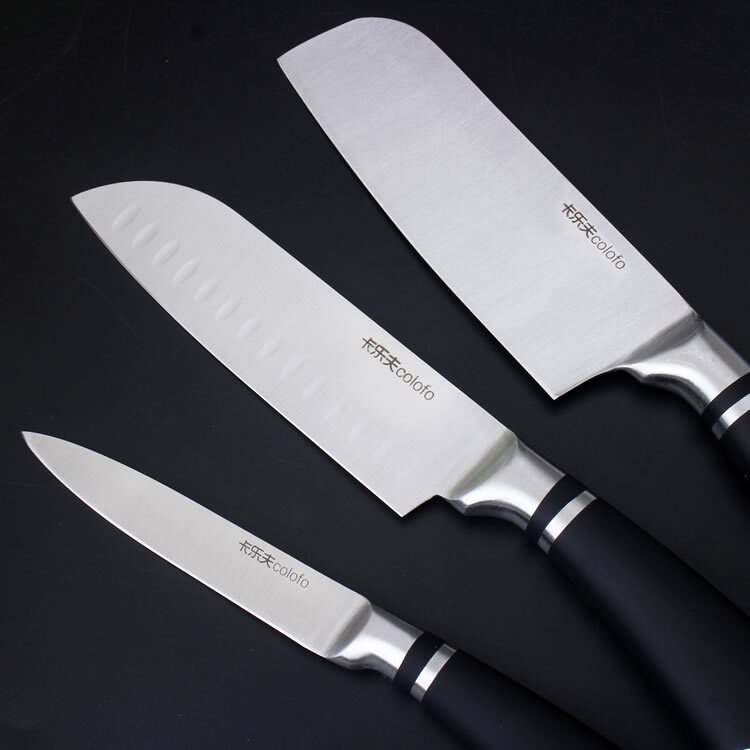 3 st populärt köksknivset i rostfritt stål hackande santoku redskapskniv 3 cr 14 mov kockknivar set supervasst matlagningsverktyg