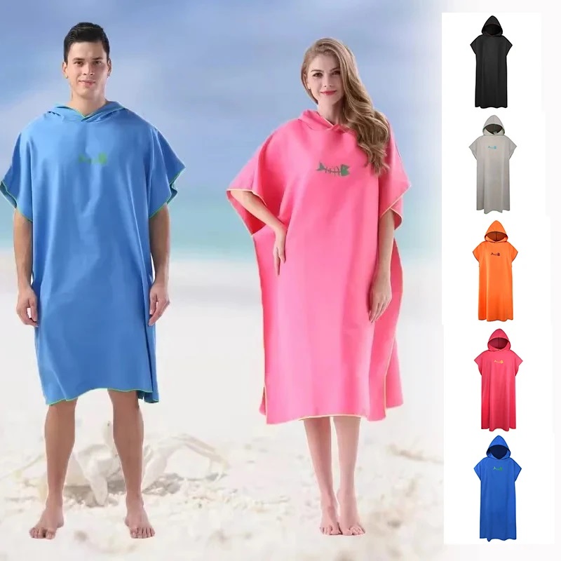 Microfiber handdoek met capuchon Heren Dames voor zwemmen Strand Reizen Sneldrogend Veranderend gewaad Cape Badhanddoek Badjas Surfponcho Sauna Spelen