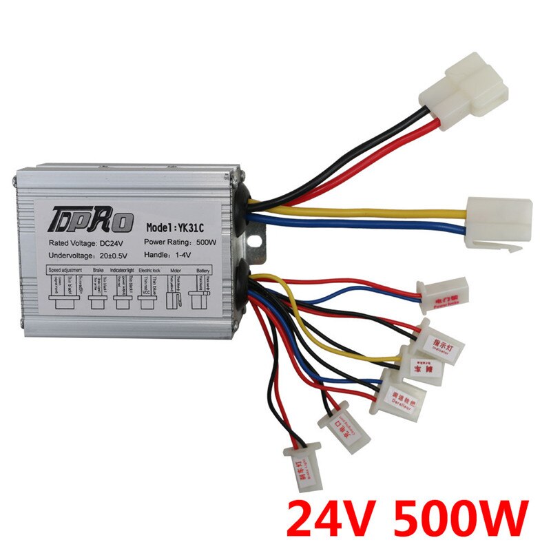 TDPRO-Motor eléctrico con caja de controlador de velocidad cepillado, 24V/36V, 250W/350W/500W/800W, para ATV, GoKart, Quad, Buggy, Pit, EBike, Scooter: Silver