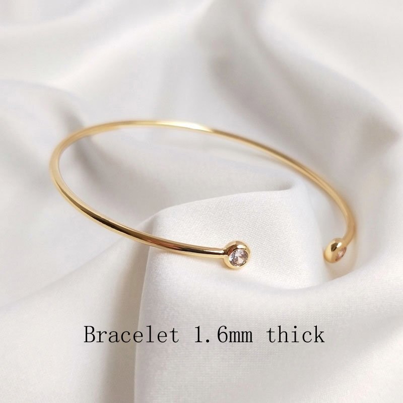 2Stck Koreanische Armbänder für Frauen Valentinstag mit Zirkon 14k Gold Überzogene Charme für Schmuck Machen DIY Durcheinander Zubehör: Ursprünglich Titel