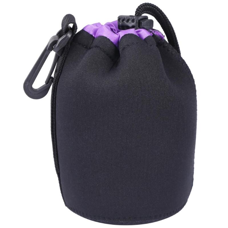 3 farbe Kamera Objektiv Tasche Tasche Neopren Wasserdichte Soft Video Kamera Objektiv Tasche Tasche Volle Größe S M L XL Kamera Objektiv Protector: Purple M