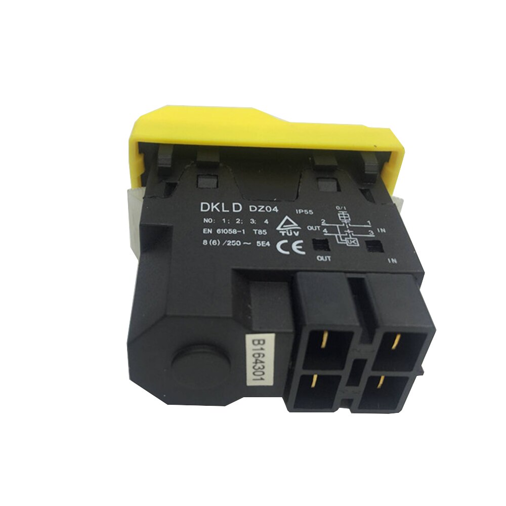 Dkld DZ04 4 Pins 250V Ac 8(6) een Waterdichte Elektromagnetische Drukknop Schakelaars Op Uit Start Stop Schakelaar Voor Slijpmachine