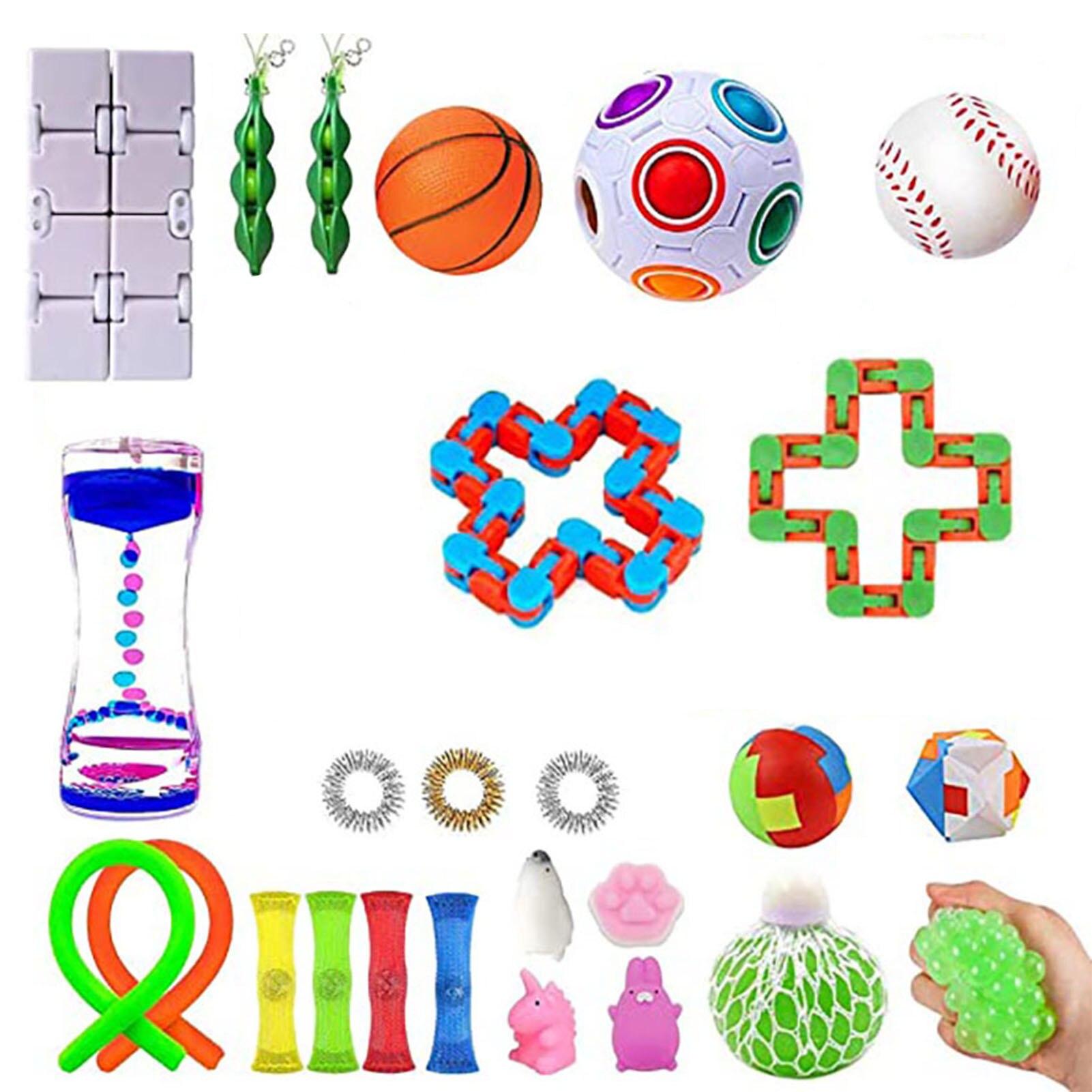 Sensory Fidget Toy Set - Stress Relief Balls - Autism & Anxiety Therapy - Pop Bubble & Squeeze Toys for Kids & Adults: 04