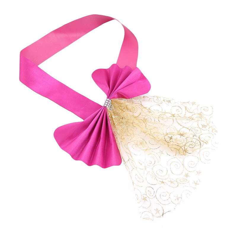 Ceintures de chaises avec couverture de nœud 10 pièces | Tulle vert menthe, pour événements mariages et fêtes noël, décoration: rose red
