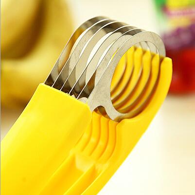 Stainless Steel Banana Slicer Cutter Chopper Fruit Salad Cucumber Kitchen Tool, Fruit Cutter Cucumber Chopper Vegetable Peeler
