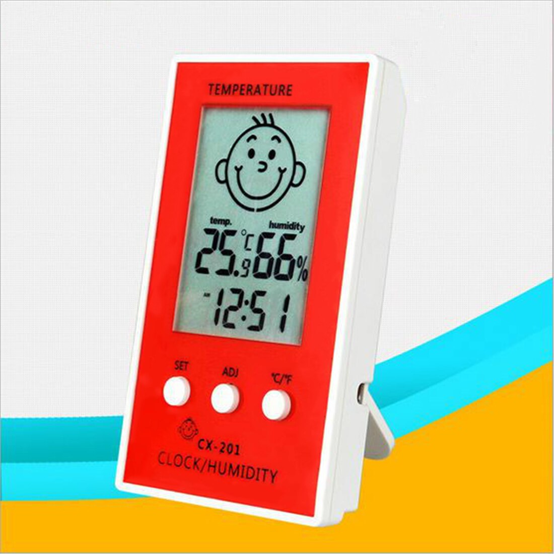 thumbnail image 2 of Effluvialtech Digital LCD Hygrometer Thermometer – Indoor Clock With Humidity & Temperature Display (White) 2 of 6