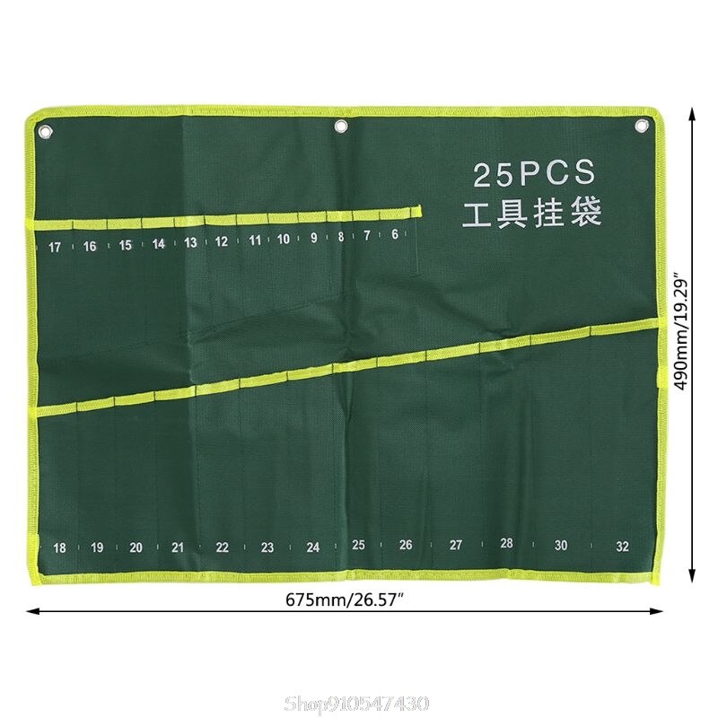 25 zakken duurzaam canvas sleutel sleutel gereedschap oprolbare opbergtas  d23 20