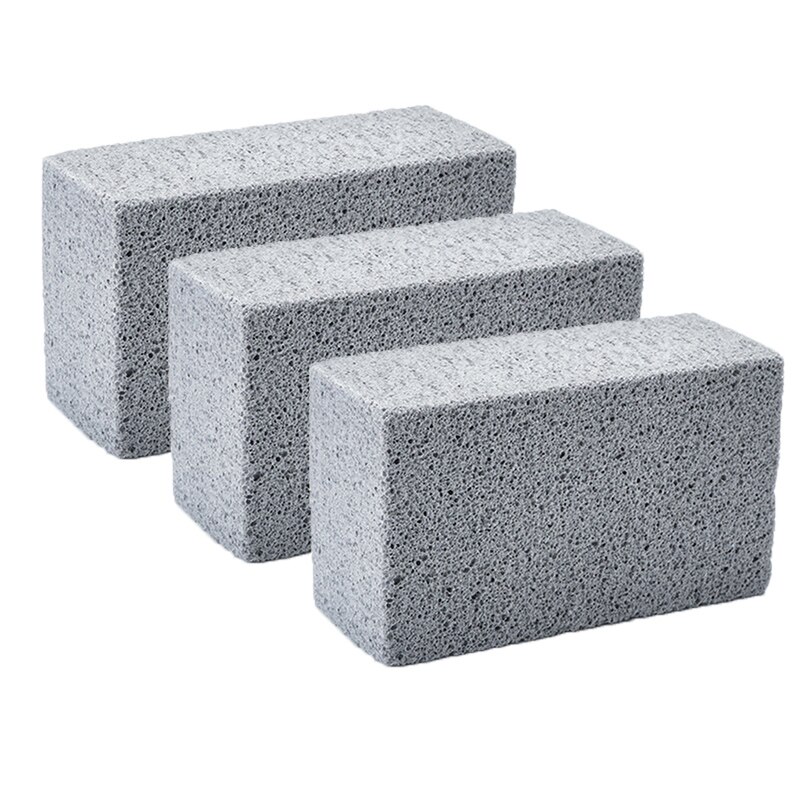 BBQ Grill Cleaning Brick Block Barbecue Cleaning Stone BBQ Racks Stains Grease Cleaner BBQ Tools Kitchen Decorates Gadgets 2pcs: gray 3pcs