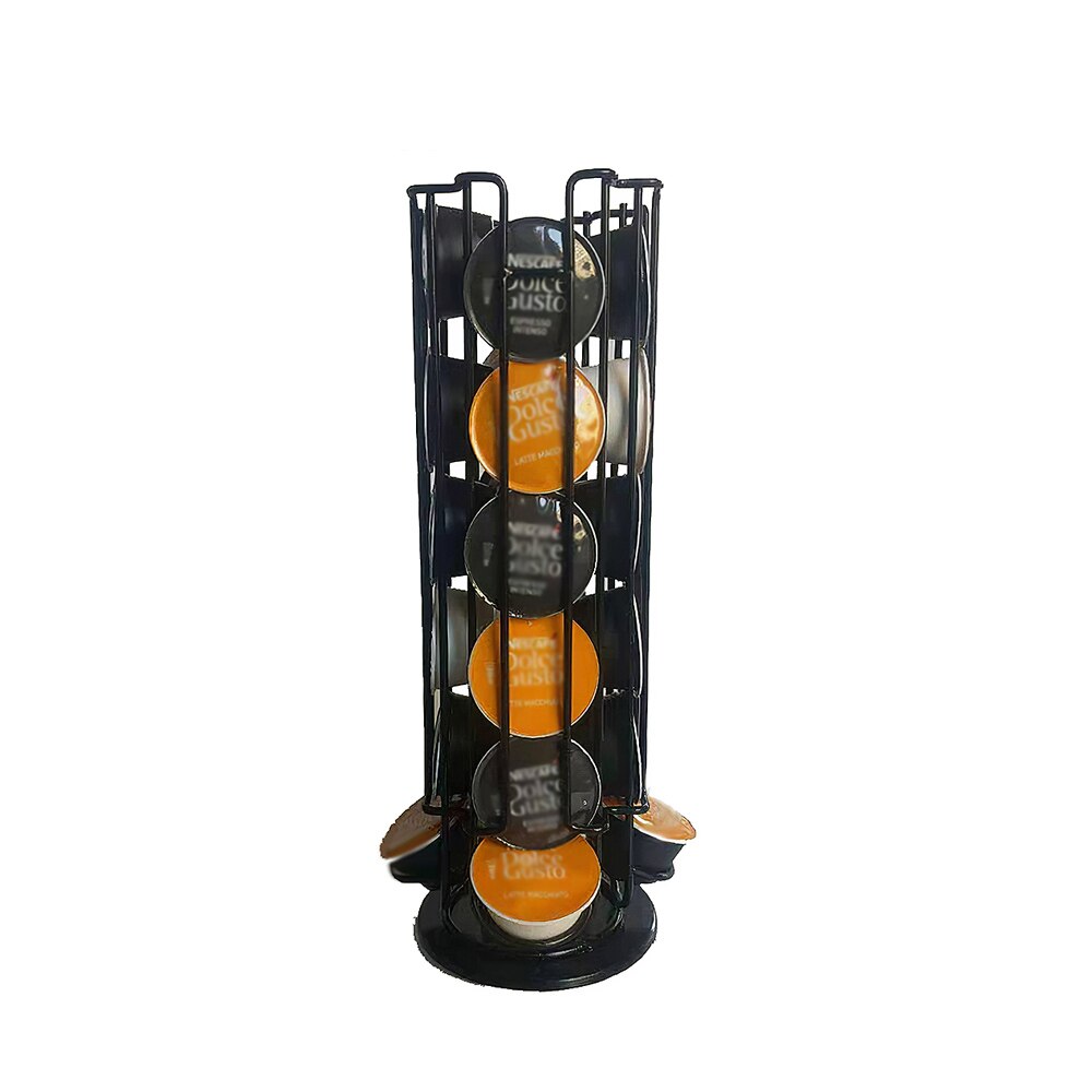 Rustfrit stål 40 kopper nespresso kaffekapsler bælg holder opbevaringsstativ rack skuffer kaffekapsler hylder organisation: G spin 24