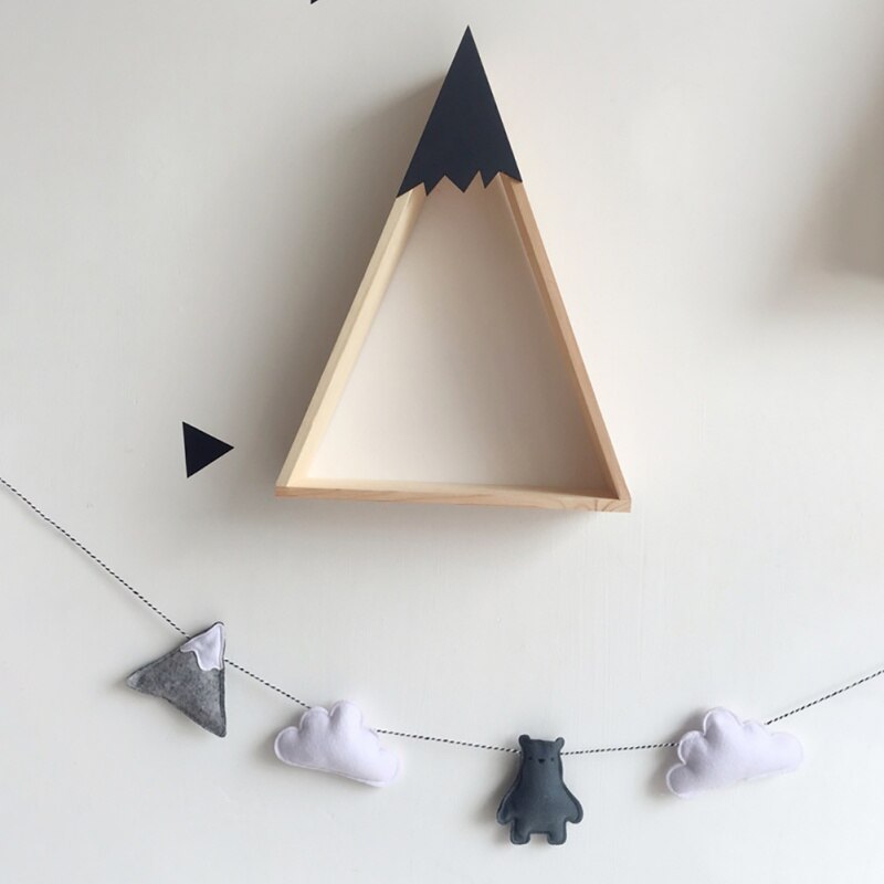 3 Styles Kids Room Decoration Hanging Wall Decor Felt Fabric Cloud Garland String Party Banner Bed Mat Baby Bunting Ornaments: A
