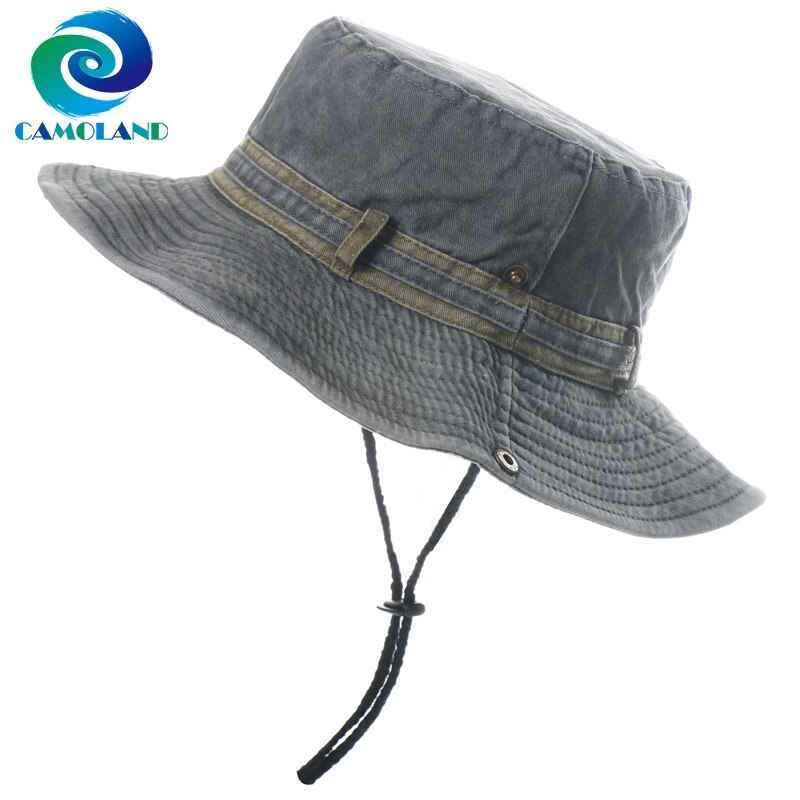 Camoland Zomer Uv Bescherming Zon Hoeden Voor Vrouwen Mannen Katoen Brede Rand Emmer Hoeden Mannelijke Outdoor Wandelen Vissen Hoeden