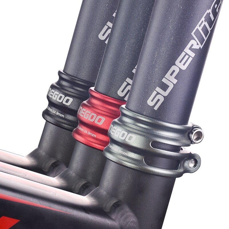 ONEGOO – collier de serrage de tige de selle de vélo en Fiber de carbone, Double couche réglable, en alliage d&#39;aluminium, 31.8/34.9mm, pour vtt