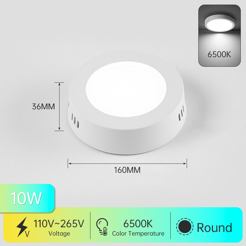 Cy 3.6Cm Ultradunne Led Plafondlamp Pancel Licht 10W 15W 20W 30W Ronde Vierkante Led Plafondlamp Voor Slaapkamergang 110V 220V: Black