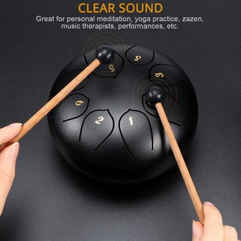 Kit de tambor de acero natural, tambor de lengüeta, 6 pulgadas, 8 tonos, sartén de mano de acero, tanque de tambor, instrumentos de percusión, YS-BU de
