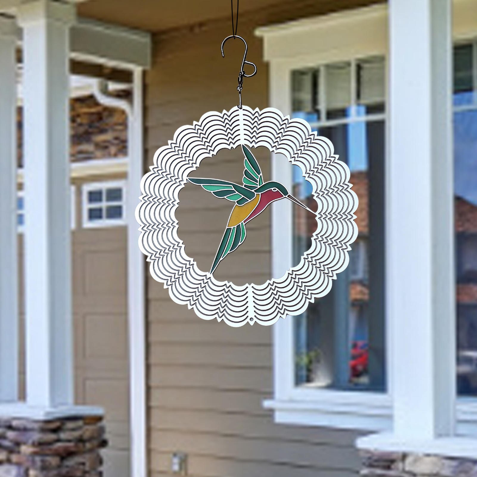Wind Spinner Hanging Stainless Steel Metal Sheet 3D Three-dimensional Spinner Sound Pendant For Outdoors Gardens Balconies