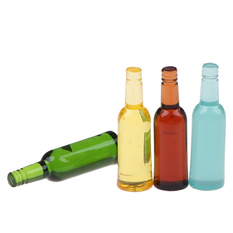 6Pcs Beer Wine Drink Bottle Doll Food Kitchen Living Room Accessories 1:12 Dollhouse Miniature Toys