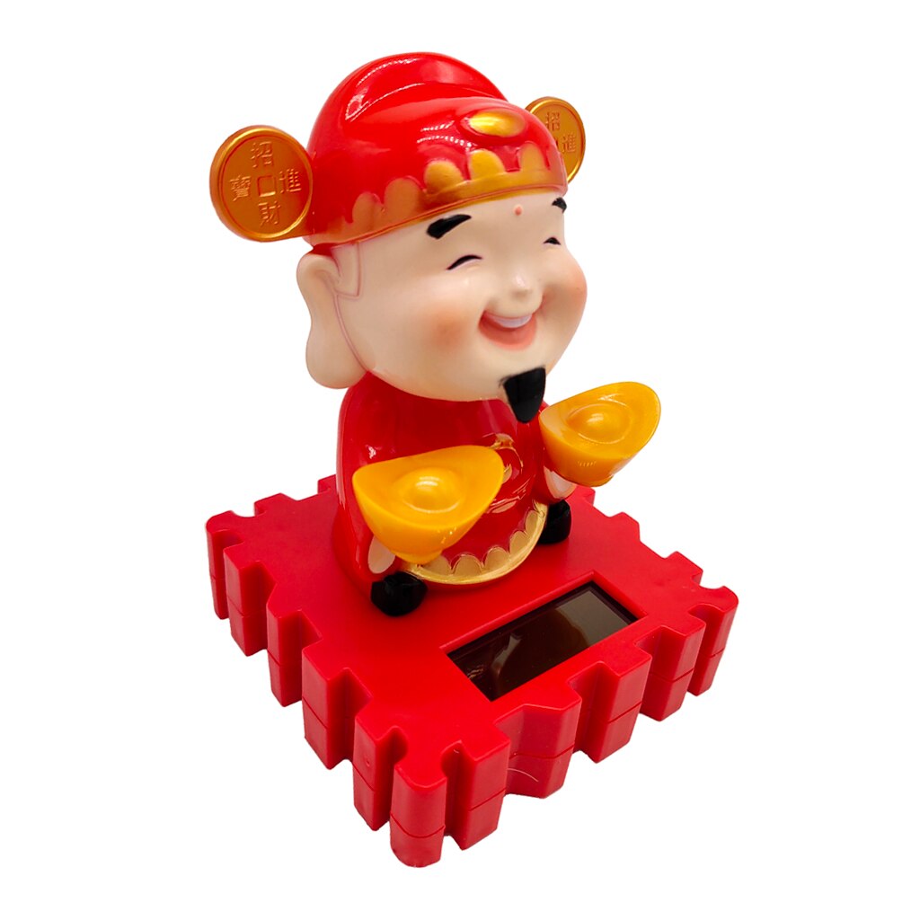 Prettyia Solar Power Dancing Wealth Fortune God Swinging Figure