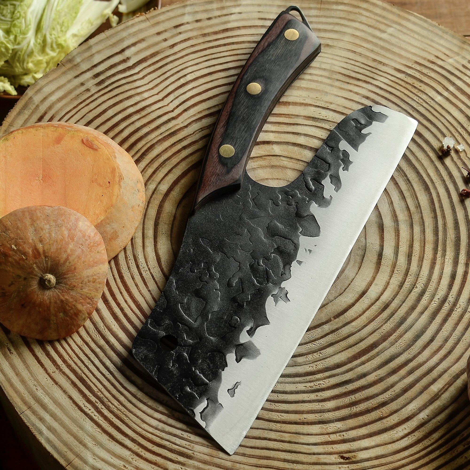 9 Inch Handmade Butcher Knife Master High Carbon Steel Forged Knives Chopping Slicing Chef Knives Utility Cooking Kitchen Knife