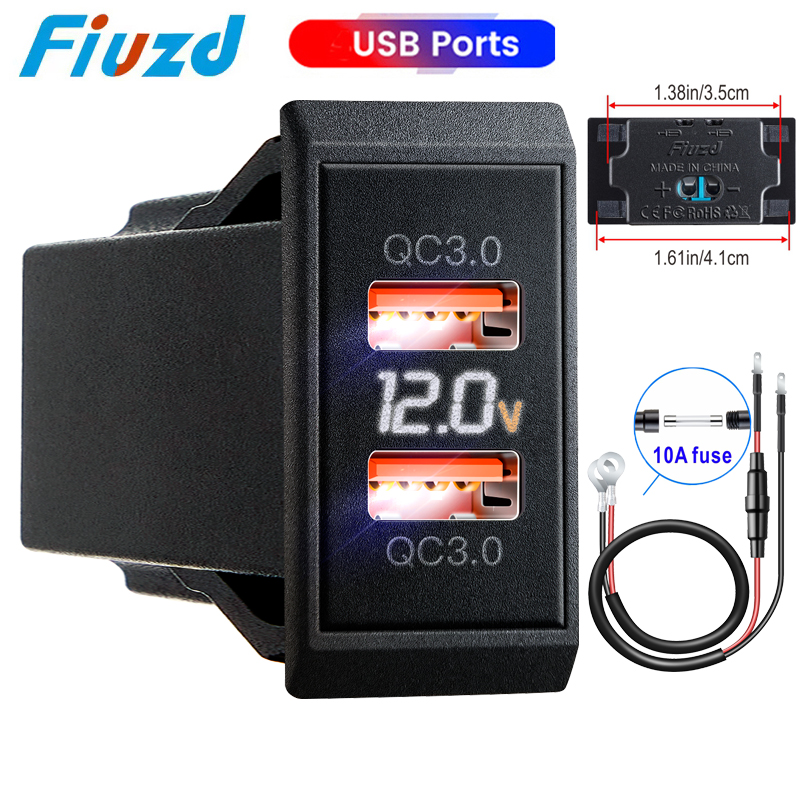 Schnelllade-LED-Spannungsanzeige für 12 V/24 V LKW, Motorrad, Wohnmobil, Marine, Boot, QC PD 3.0, Autoladegerät, Auto-Handy-Ladegerät