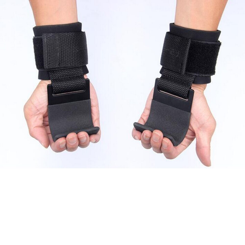 2PCS Weight Lifting Hooks Lifting-Hook Hand-Bar Fitness Wrist Straps Heavy Duty Pull-ups Power Lifting Grips Padded Workout Hook