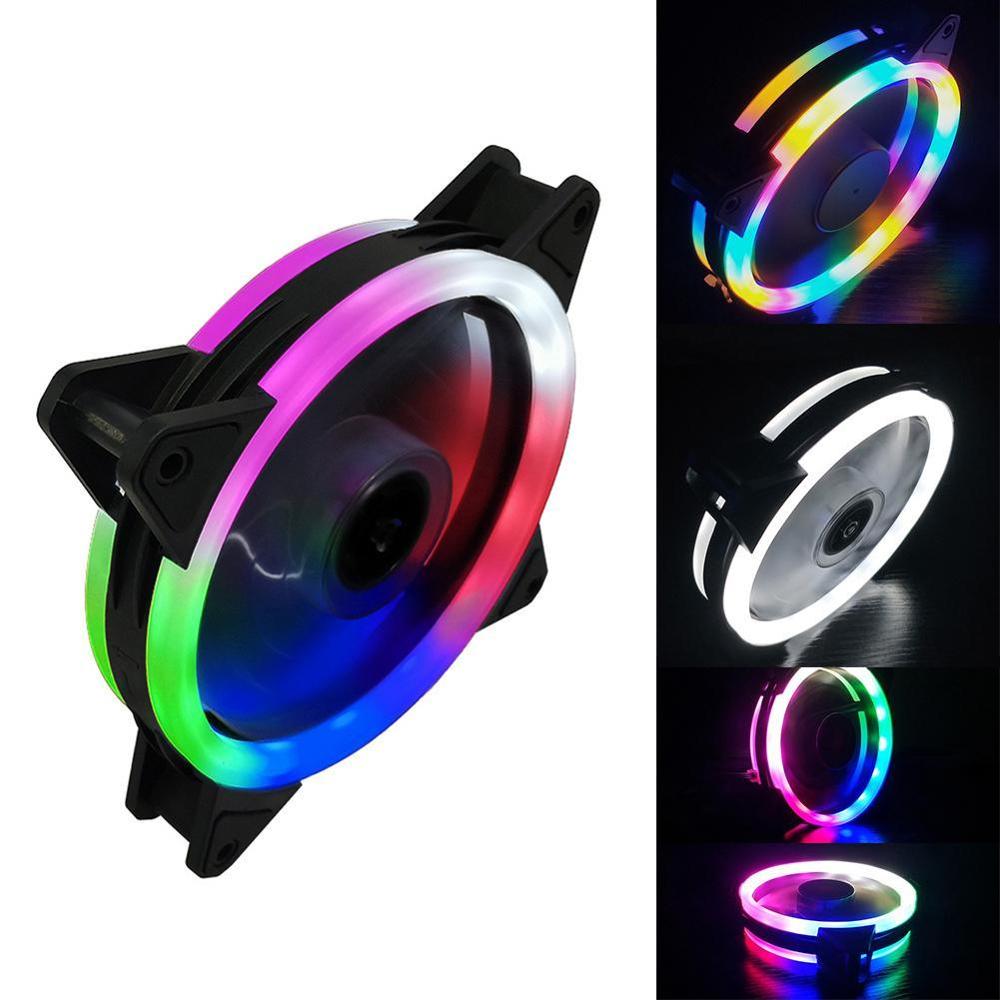 LED Lüfter RGB Computer Fan PC Computer Fall Fans Ultra Silent 4 Pin kühler CPU Kühler Fan mit Anti-Vibration Gummi