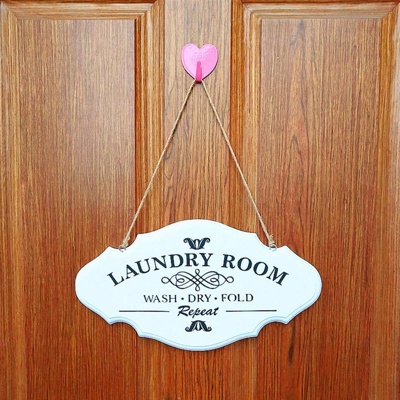 1Pc Laundry Room Hangtag Vintage Muur Teken Voor Hotel Thuis Winkel Houten Deur Plaque Muur Teken Deur Opknoping Boord begeleiden Teken