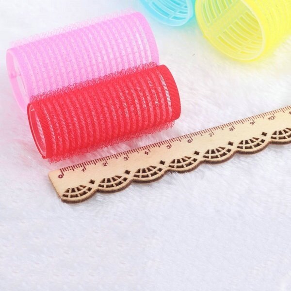 6 stuks/set grote zelfklevende haarrollers, geschikt voor elke maat, willekeurige kleur: 3 cm