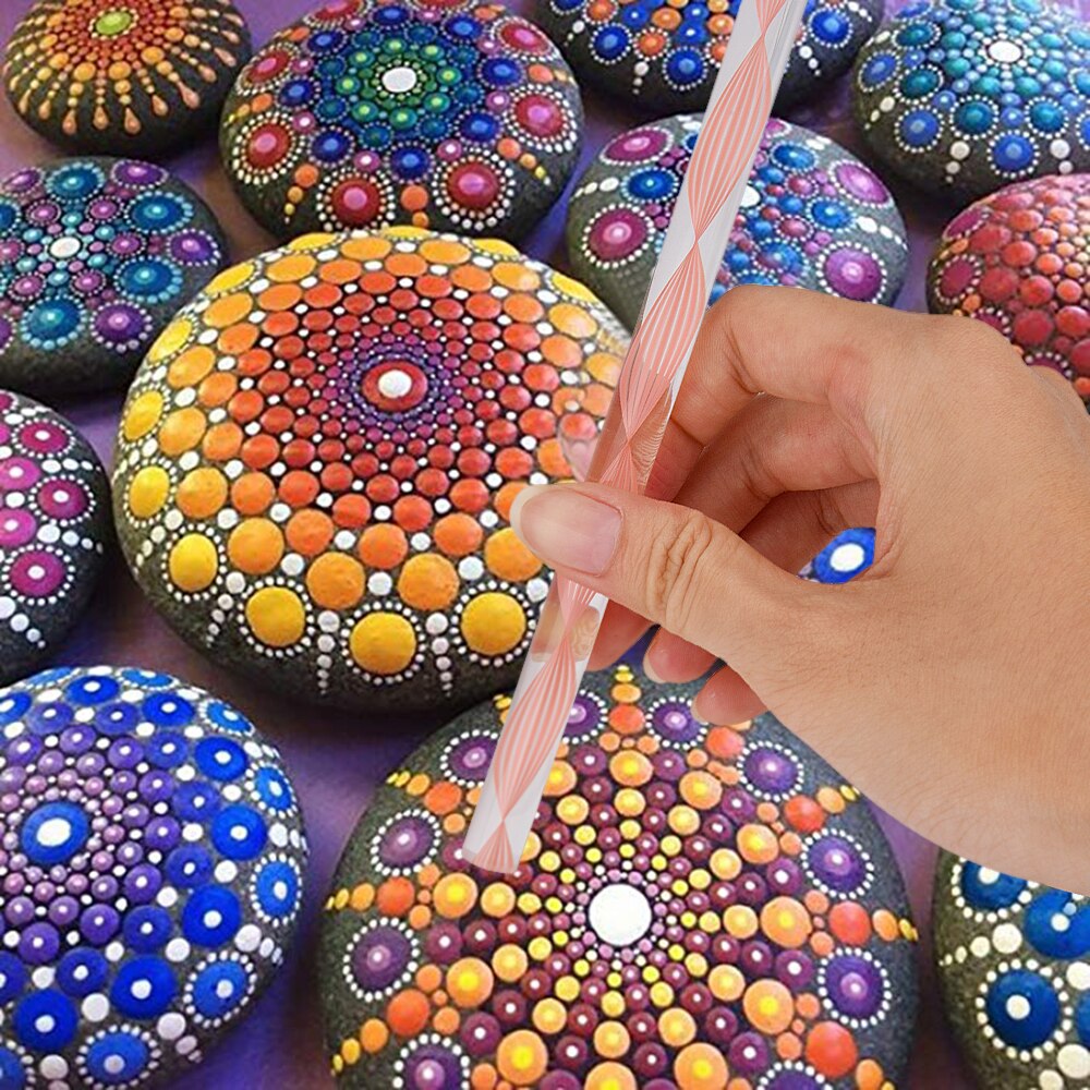 35Pcs/lot Mandala Dotting Tools Kits DIY Acrylic Stick Pen Stencil Template Brush Tray Kit for Painting Rocks Dotting Tool