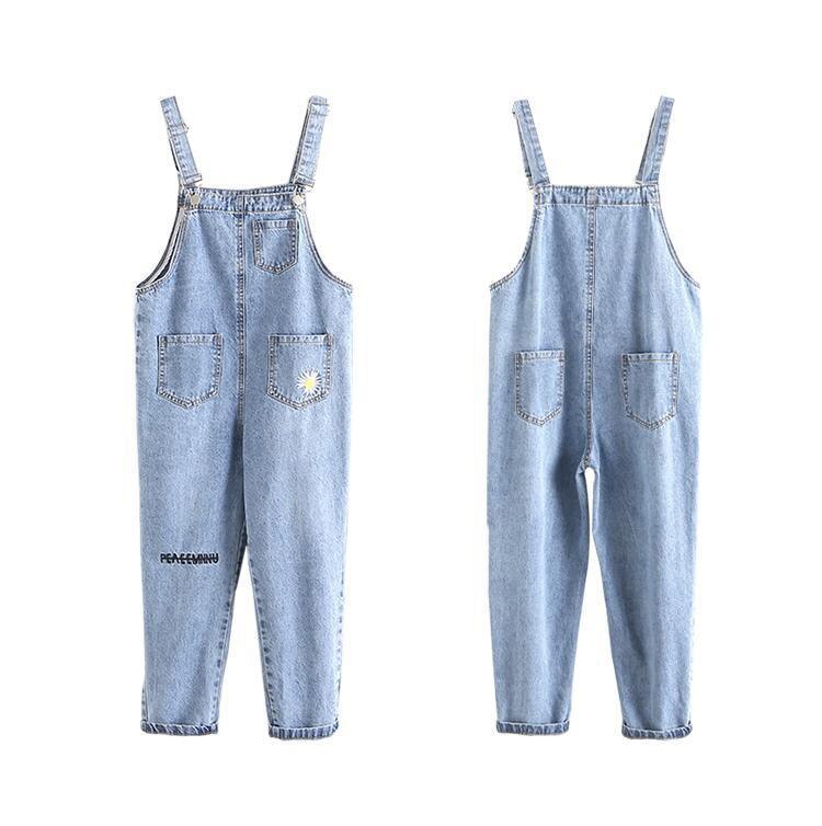 Big Children Kids Girls Denim Loose Pants Jumpsuit For Teens Girls School Jeans Embroidery Playsuit Jumpsuits Pants