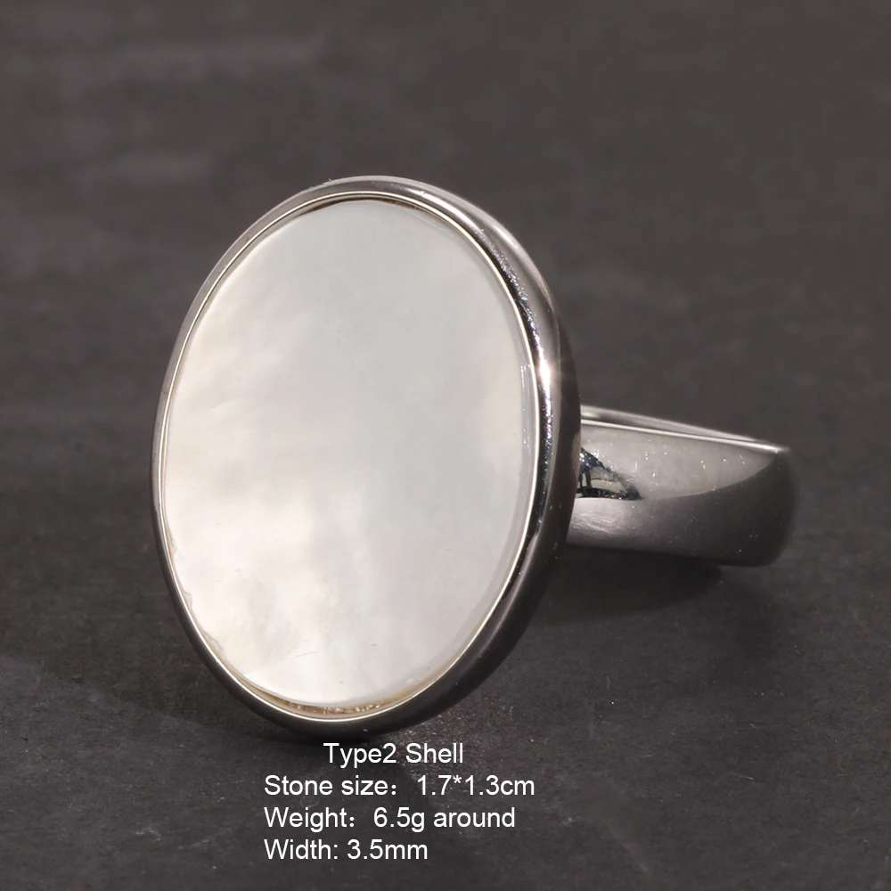 Anello in vero argento sterling 925 Anello rotondo semplice conchiglia di onice nero turco Gioielli regolabili minimalisti per uomini e donne: green
