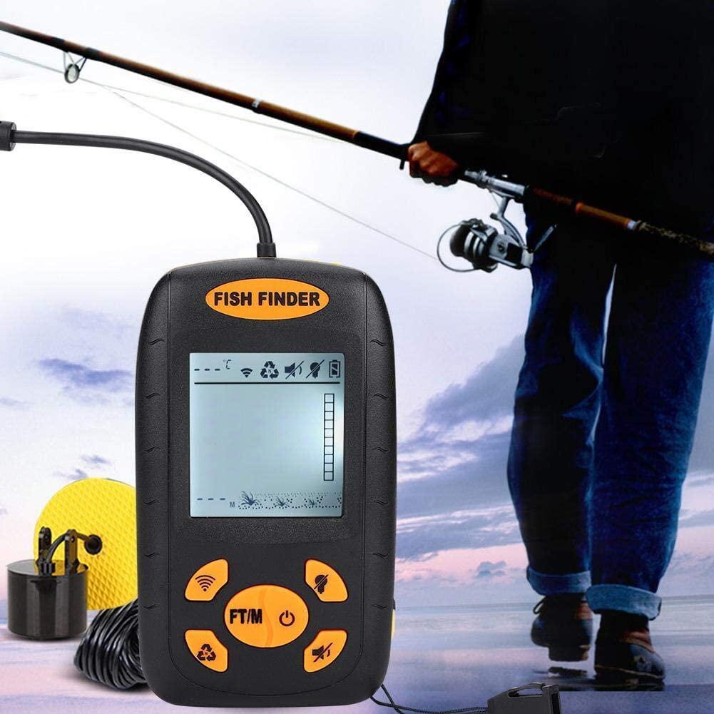 Portable Fish Finder Monitor Dual Sonar Frequency Detection Depth Echo Sound