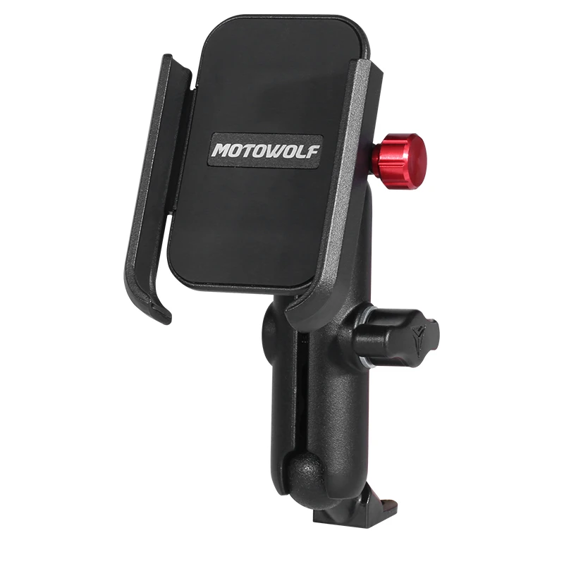 Universele 12-24V aluminium stuur motorfiets fiets mobiele houder met USB-oplader Moto achteruitkijkspiegel mobiele telefoon standhouder: Oranje