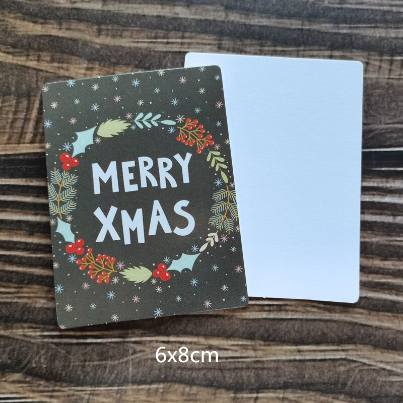 50pc/lot Christmas Snowman Deer Merry Christmas Small Message Card Writable Card 6x8cm decoration card: 8
