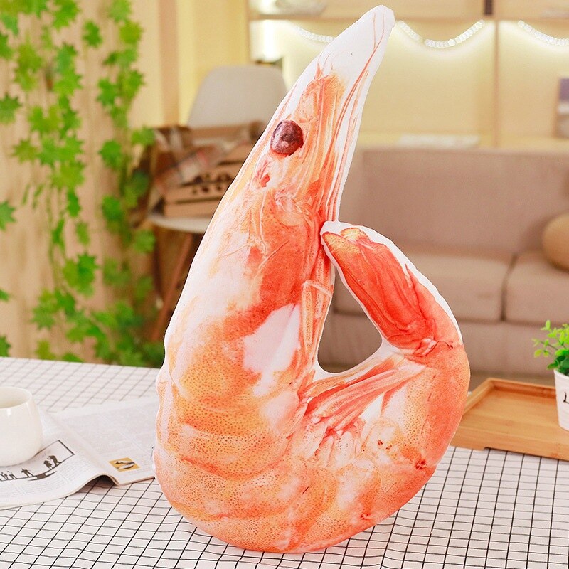 Creatieve Simulatie Voedsel Kussen Kip Klauw Bamboe Schieten Granaatappel Pompoen Grote Kussen Pluche Speelgoed Voor Kinderen: Shrimp