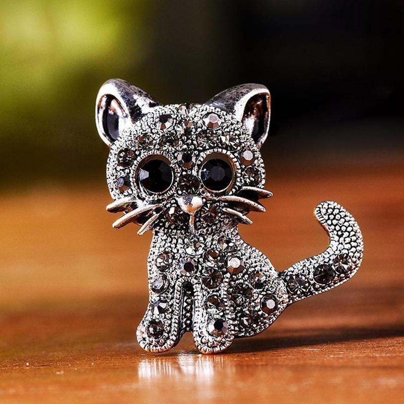Blucome söt liten katt broscher nål upp smycken för kvinnor kostym hattar klipp