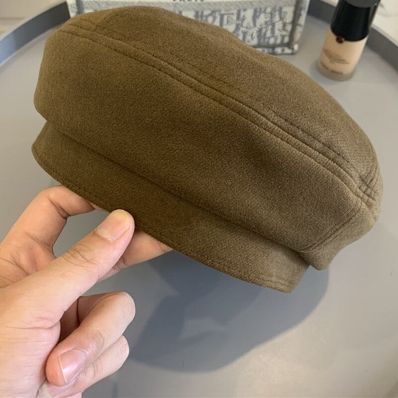 Moment Vintage Franse Baret Wollen Baret Winter Street Style Solid-Kleur Hoed Warm Beanie Hoed