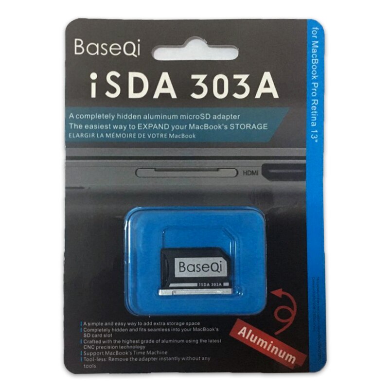 Baseqi Metall MiniDrive Karte Adapter microSD/TF Leser Für Macbook Profi Retina 13 zoll Laptop 303A NinjaDrive