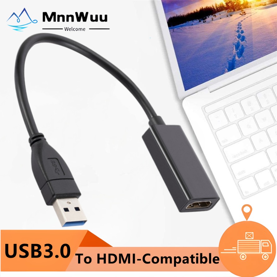 Usb till hdmi-kompatibel omvandlarkabel 1080p usb 3.0 to hdmi-kompatibel adapter extern usb-adapterkabel för stationär bärbar dator